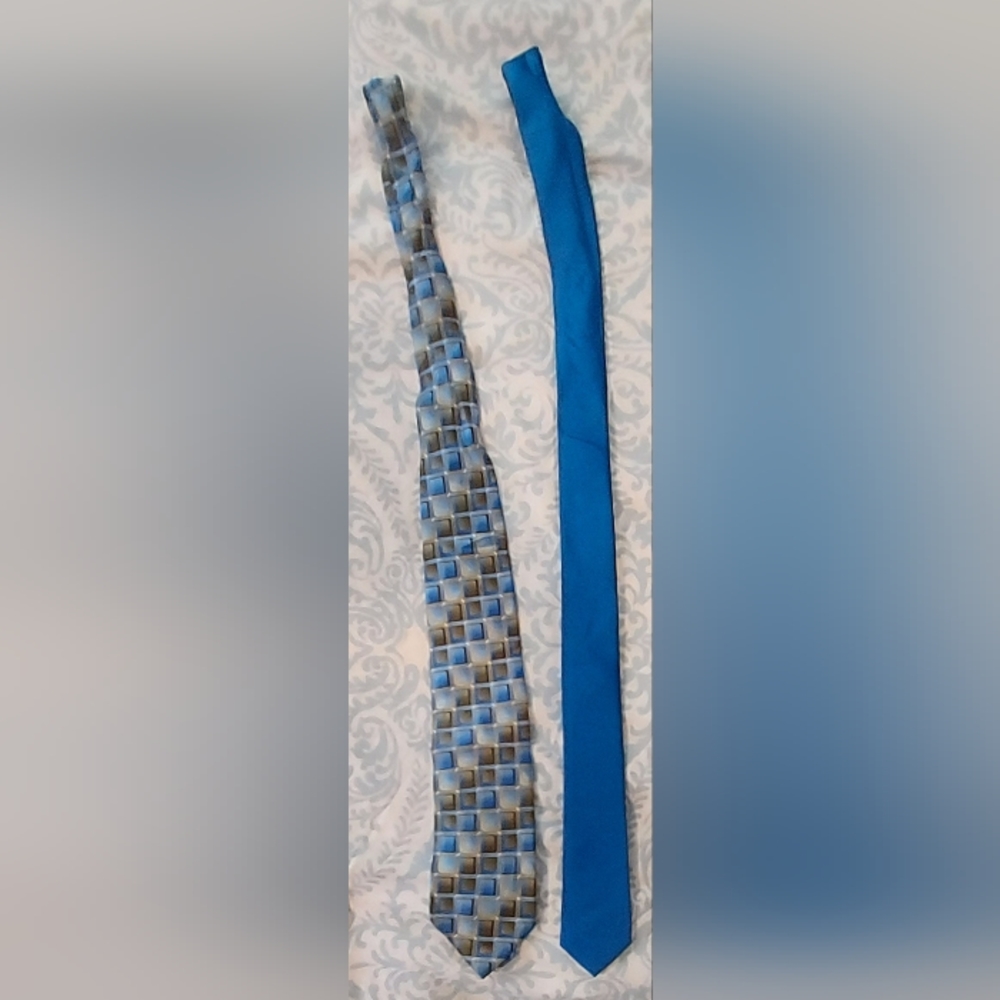 Van Heusen tie and another blue tie, soft and comfortable
